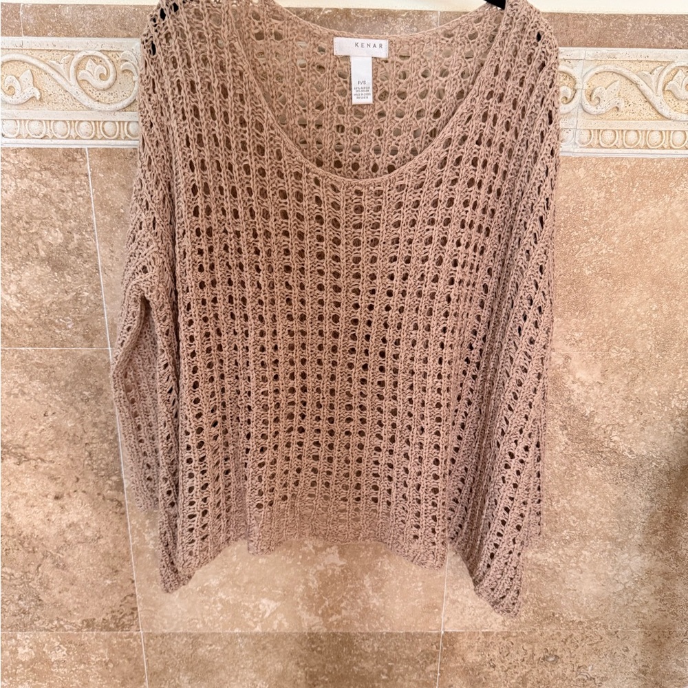 Kenar Women's Crochet Knit Sweater - Brown